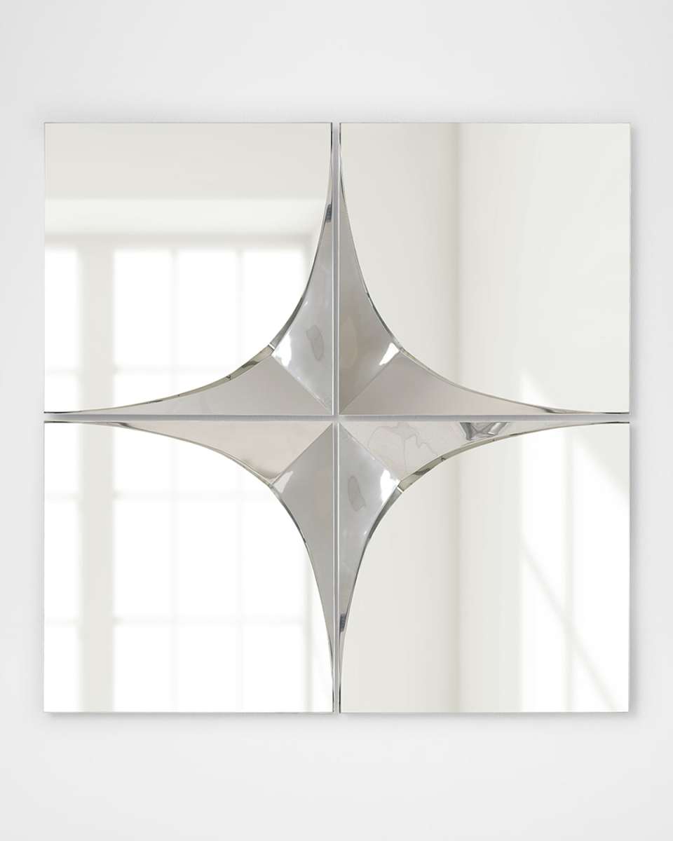 Silver Contour Wall Mirrors, Set of 4